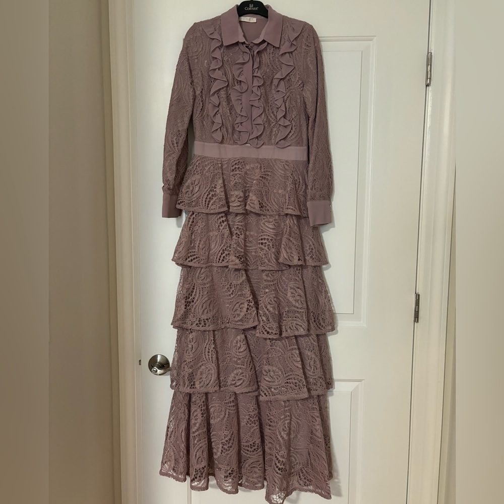 Lilac ruffle gown